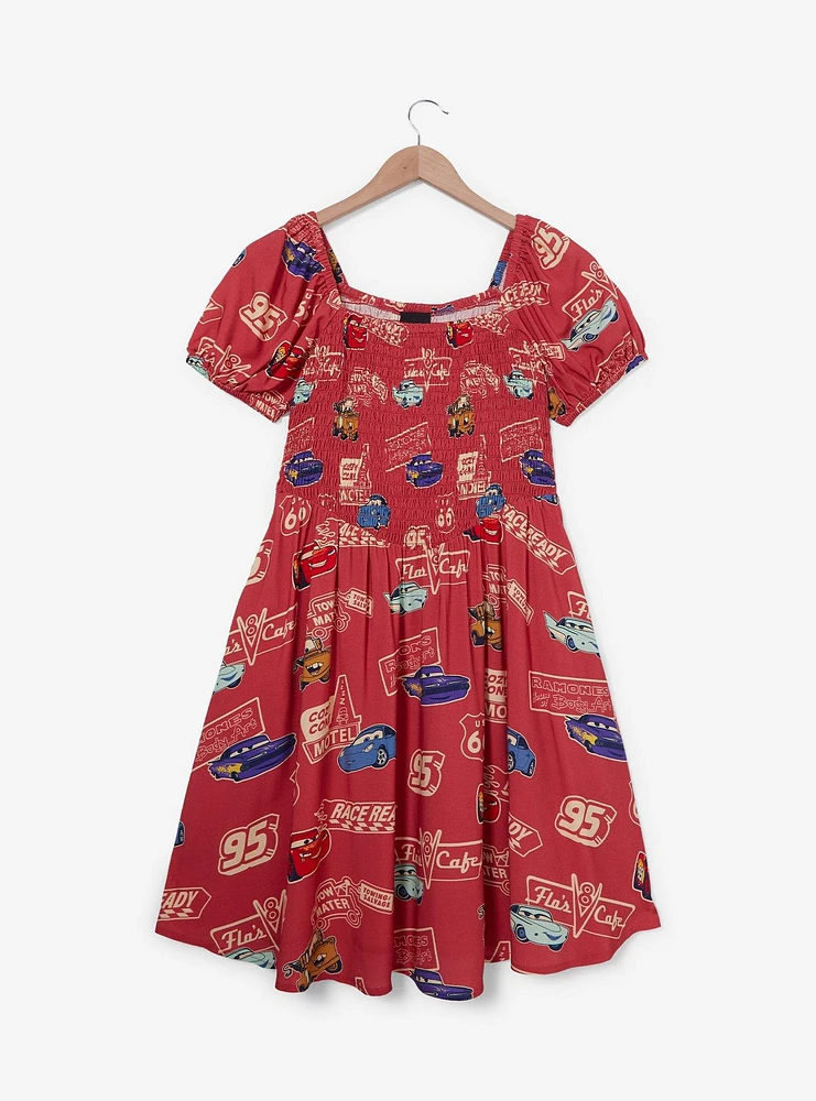 Her Universe Disney Pixar Cars Allover Vintage Print Plus Smock Dress — BoxLunch Exclusive