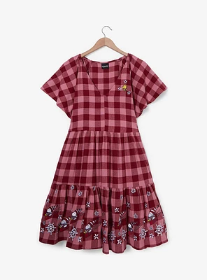 Peanuts Snoopy & Woodstock Snowflake Gingham Plus Dress - BoxLunch Exclusive