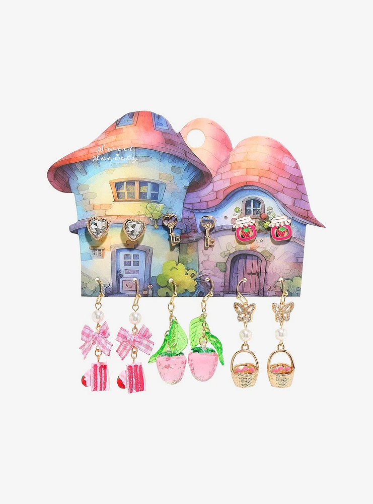 Sweet Society Strawberry Picnic Earring Set