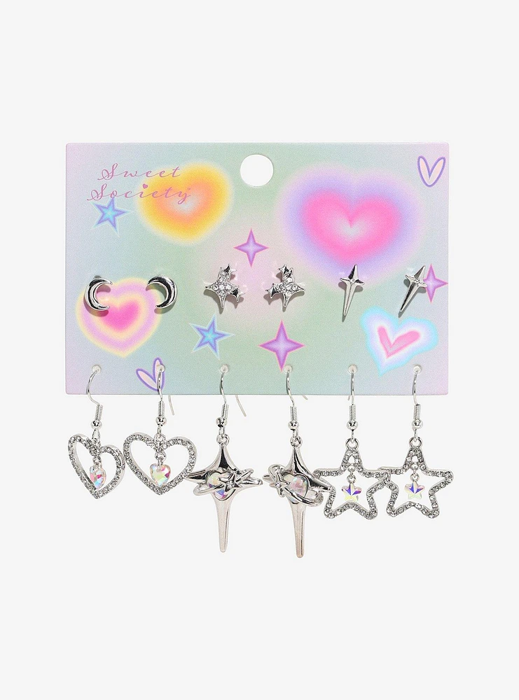 Sweet Society Star Heart Bling Earring Set