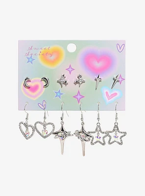 Sweet Society Star Heart Bling Earring Set