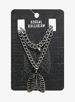 Social Collision Skeleton Rib Cage Layered Necklace