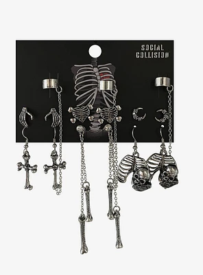 Social Collision Skeleton Bones Earring Set