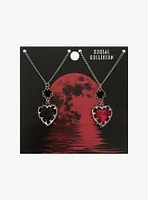 Social Collision Heart Gem Best Friend Necklace Set