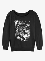 Alien Xenomorph Poster Womens Slouchy Sweatshirt