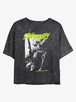 Alien Stay Frosty Womens Mineral Wash Crop T-Shirt