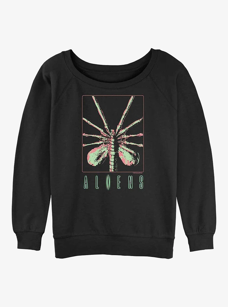 Alien Facehugger Poster Womens Slouchy Sweatshirt