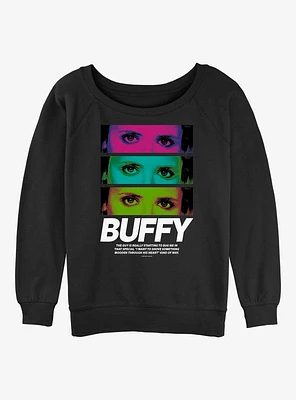 Buffy the Vampire Slayer Shove It Through His Heart Womens Slouchy Sweatshirt
