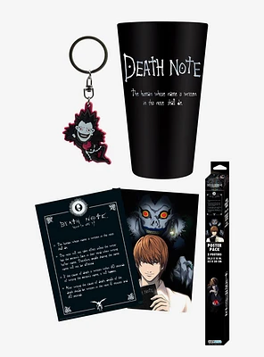 Death Note Glass Cup Keychain and Boxed Poster Set