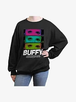 Buffy the Vampire Slayer Shove It Through His Heart Womens Oversized Sweatshirt