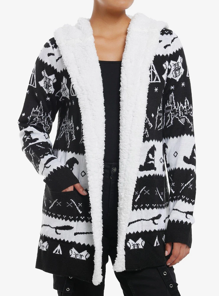 Harry Potter Icons Fair Isle Sherpa Girls Cardigan