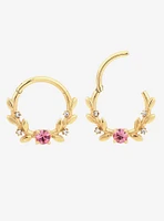 Steel Gold Pink Gem & Vines Hinged Clicker