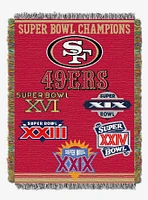 NFL 49ers Commemorative Series 5x Champs Wall Tapestry