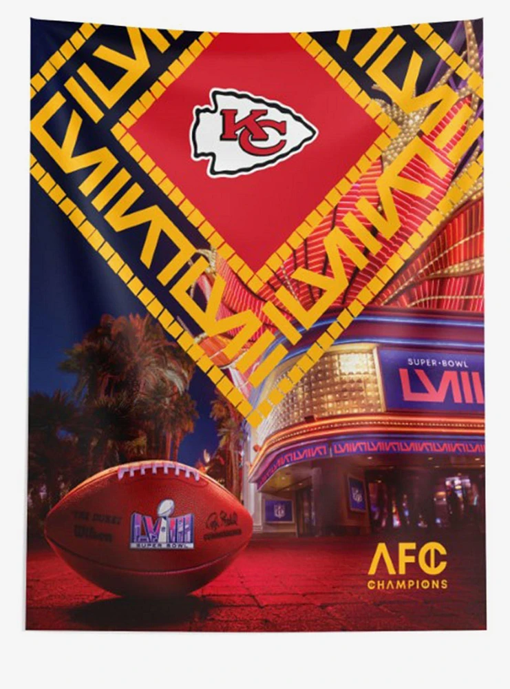 NFL Chiefs SB58 Arrival Participant Large Printed Wall Tapestry