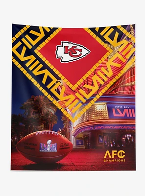 NFL Chiefs SB58 Arrival Participant Small Printed Wall Tapestry