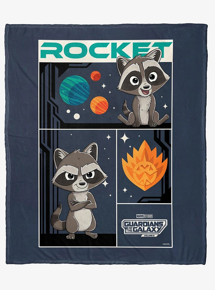 Marvel Guardians of the Galaxy 3 Space Rocket Silk Touch Throw