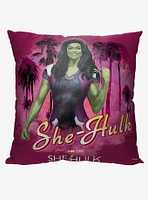 Marvel She Hulk Palm Tree Paradise Printed Throw Pillow