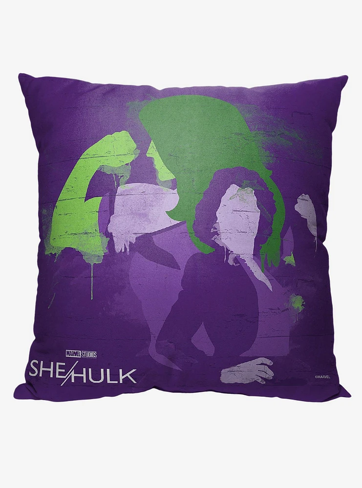 Marvel She Hulk Spray Painted Printed Throw Pillow