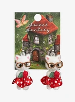 Sweet Society Kitty Strawberry Figural Earrings