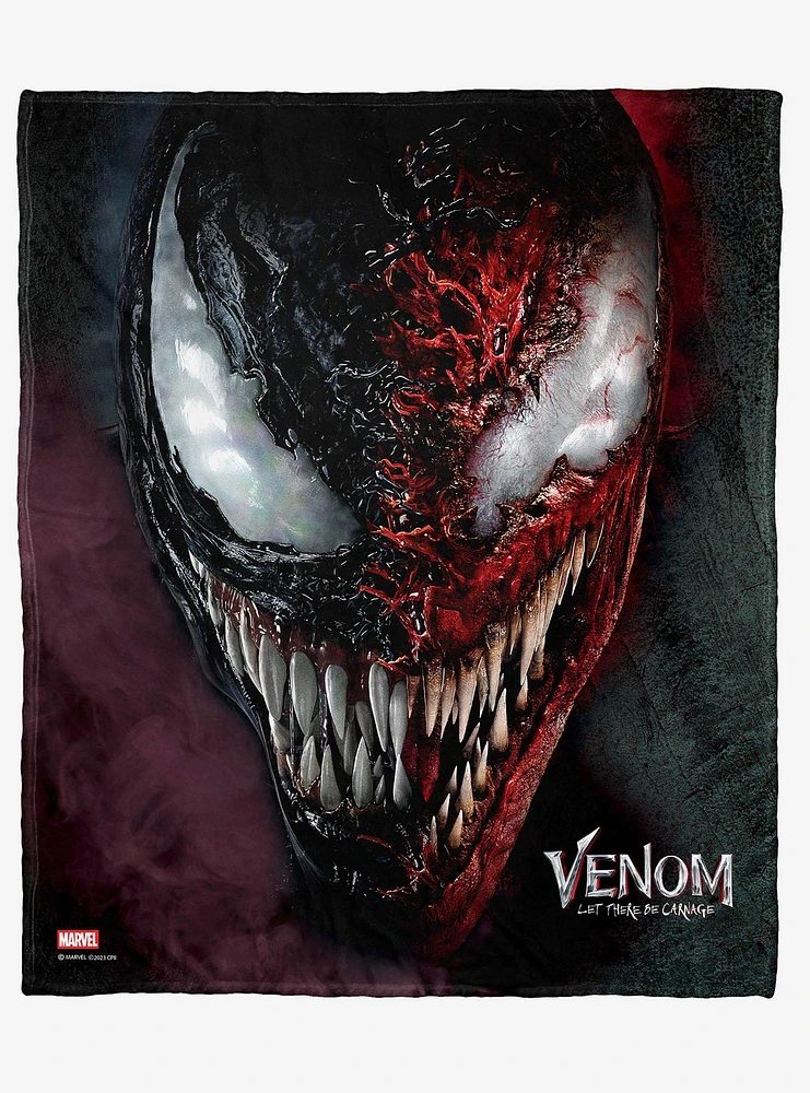 Marvel Venom Split Poster Silk Touch Throw Blanket