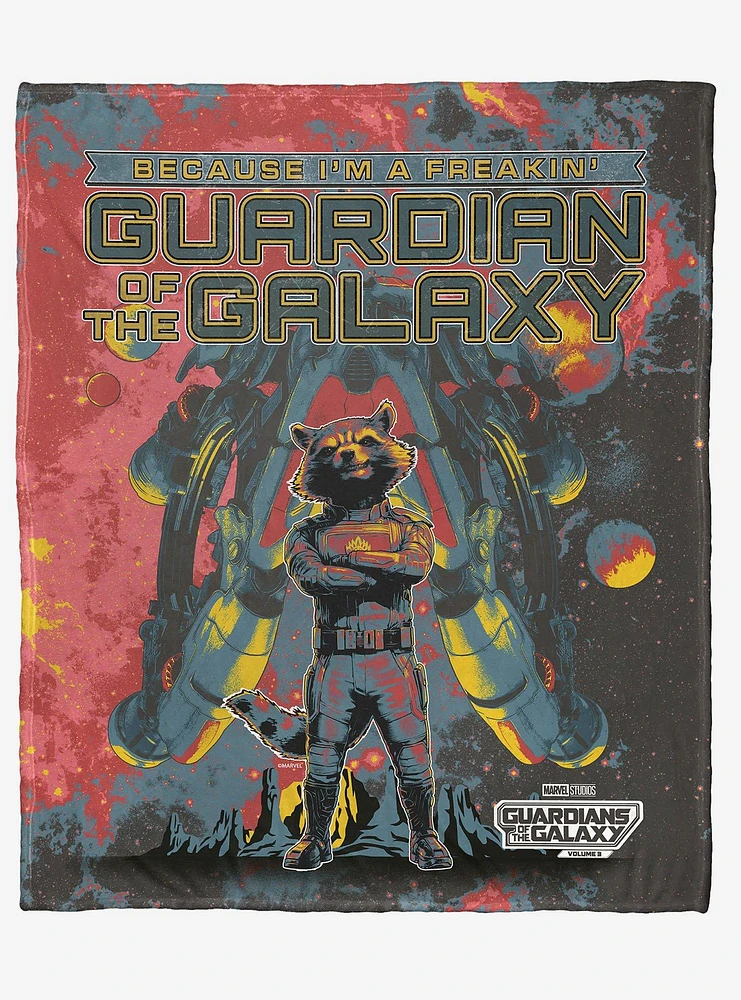 Marvel Guardians of the Galaxy 3 A Freakin' Guardian Silk Touch Throw