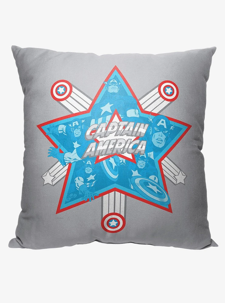 Marvel Captain America Bursting in Air Printed Throw Pillow