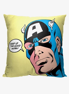 Marvel Captain America Good Work Printed Throw Pillow