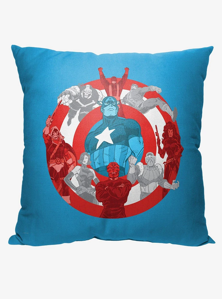 Marvel Captain America Shield From Villains Printed Throw Pillow