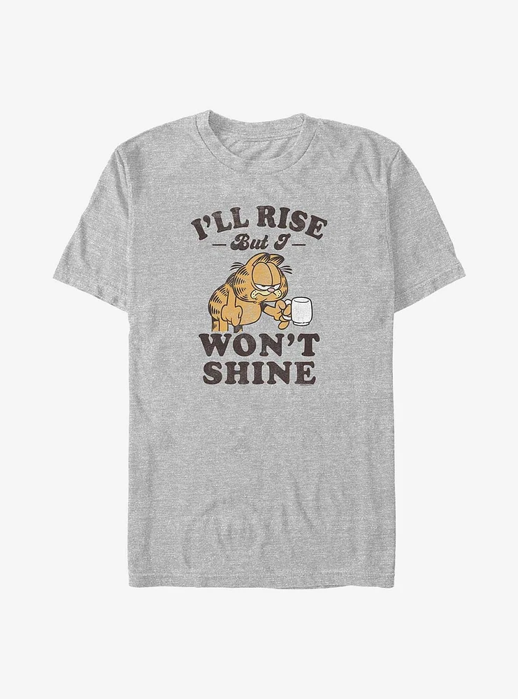 Garfield I'll Rise But I Won't Shine Big & Tall T-Shirt