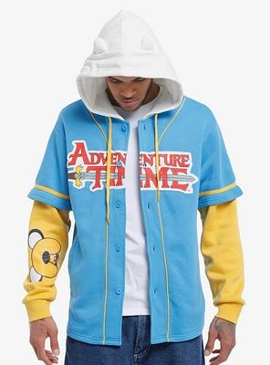 Adventure Time Finn Jake Jersey Twofer Hoodie