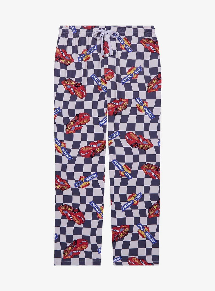 Disney Pixar Cars Lightning McQueen Checkered Allover Print Sleep Pants — BoxLunch Exclusive