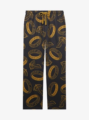 the Lord of Rings One Ring & Leaves Lórien Allover Print Sleep Pants — BoxLunch Exclusive