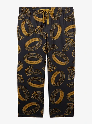 the Lord of Rings One Ring & Leaves Lórien Allover Print Women's Plus Sleep Pants - BoxLunch Exclusive