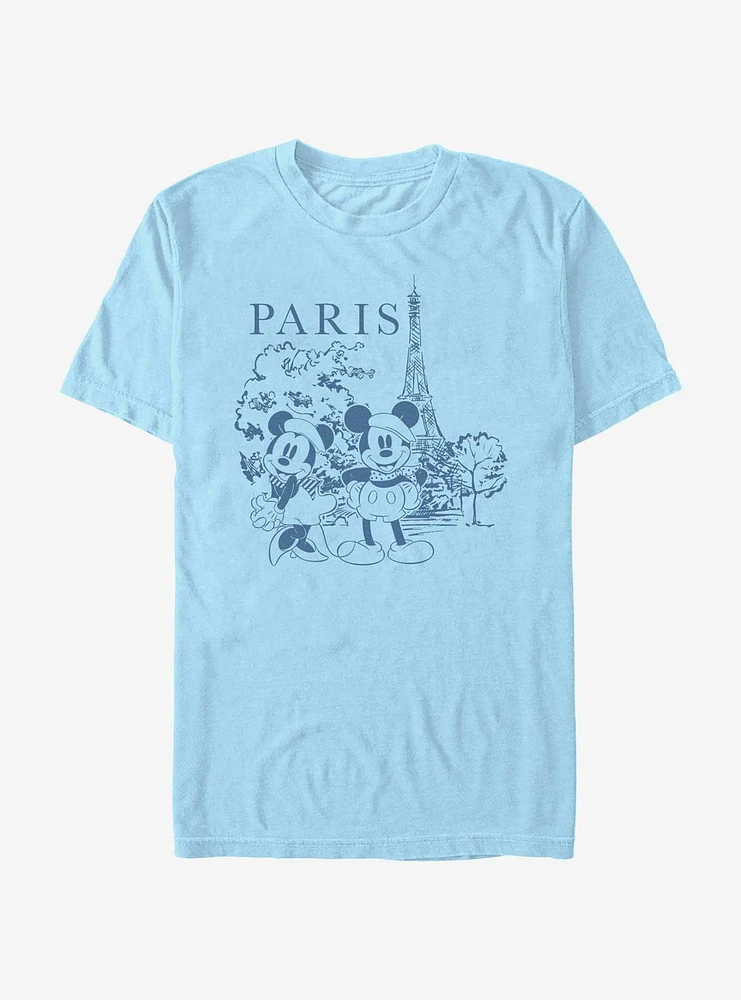 Disney Mickey Mouse & Minnie Drawing Paris T-Shirt