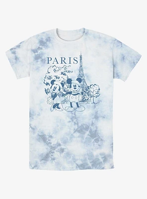 Disney Mickey Mouse & Minnie Drawing Paris Tie-Dye T-Shirt