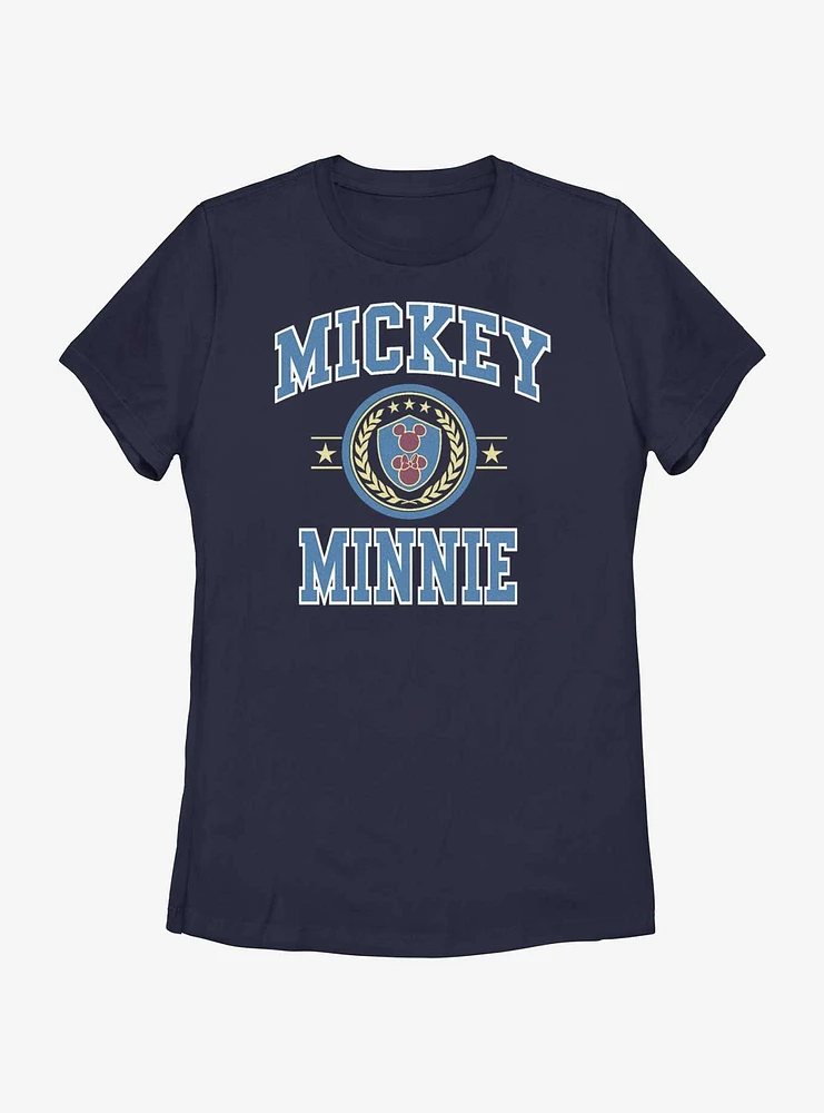 Disney Mickey Mouse & Minnie Collegiate Style Womens T-Shirt