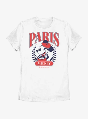 Disney Mickey Mouse Paris Collegiate Crest Style Womens T-Shirt