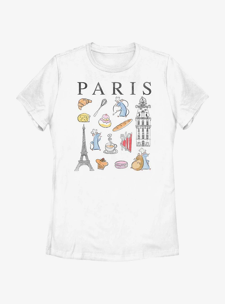 Disney Pixar Ratatouille Paris Icons Womens T-Shirt