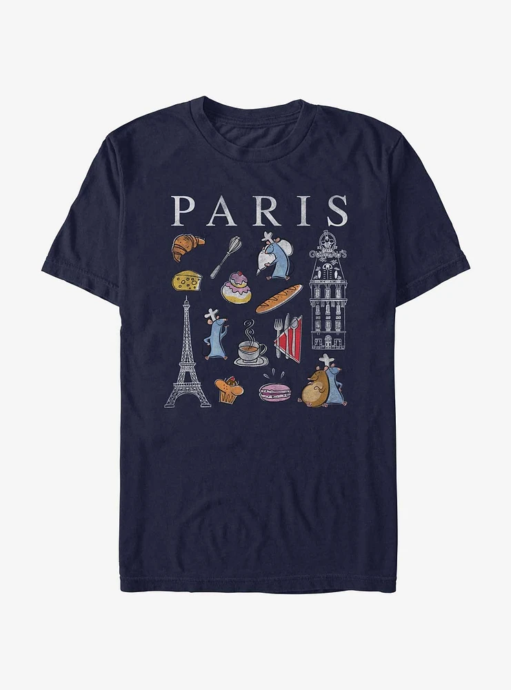 Disney Pixar Ratatouille Paris Icons Grid T-Shirt