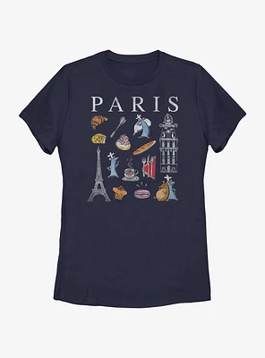 Disney Pixar Ratatouille Paris Icons Grid Womens T-Shirt