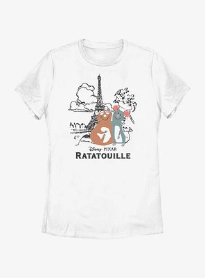 Disney Pixar Ratatouille Paris Background Womens T-Shirt