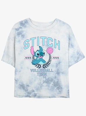 Disney Lilo & Stitch Volleyball Team Tie Dye Crop Girls T-Shirt