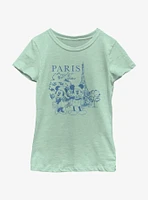 Disney Mickey Mouse & Minnie Drawing Paris Youth Girls T-Shirt