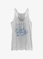 Disney Mickey Mouse & Minnie Drawing Paris Womens Tank Top