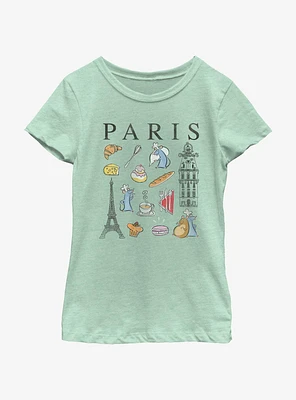 Disney Pixar Ratatouille Paris Icons Youth Girls T-Shirt