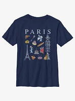 Disney Pixar Ratatouille Paris Icons Grid Youth T-Shirt