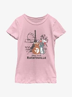 Disney Pixar Ratatouille Paris Background Youth Girls T-Shirt