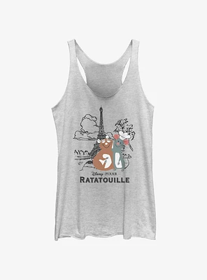 Disney Pixar Ratatouille Paris Background Womens Tank Top