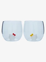 JoyJolt Sanrio Hello Kitty & Mimmy 3D Heads Glass Set