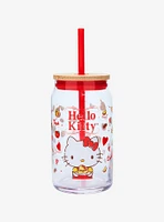 JoyJolt Sanrio Hello Kitty Glass Tumbler and Straw